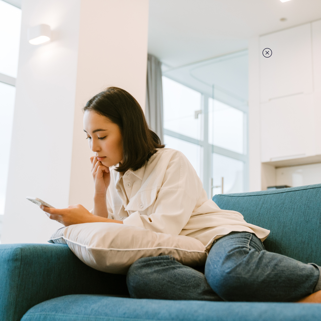 Woman looking for mental health support